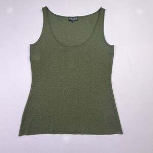 Gucci Olive Green Rayon Knit Tank Top Size L